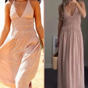 NWOT ZARA TEXTURED SMOCKED MAXI DRESS